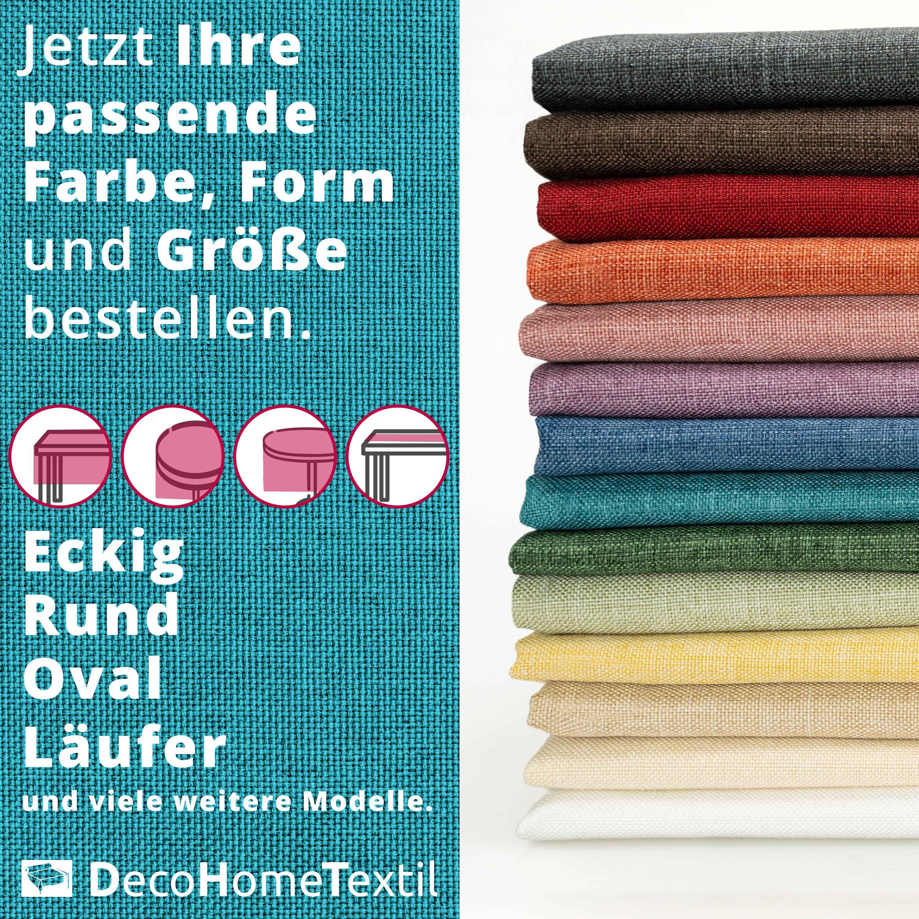 DecoHomeTextil Heimtextilmanufaktur Tischdecke Leinen Optik Tischdecke Tischtuch Abwaschbar Wasserabweisend