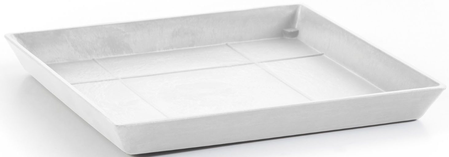 ECOPOTS Topfuntersetzer Quadratisch 30 Weiß, Zubehör für Ecopots Pflanzgefäße, für innen und außen: frostsicher, bruchsicher und lichtbeständig