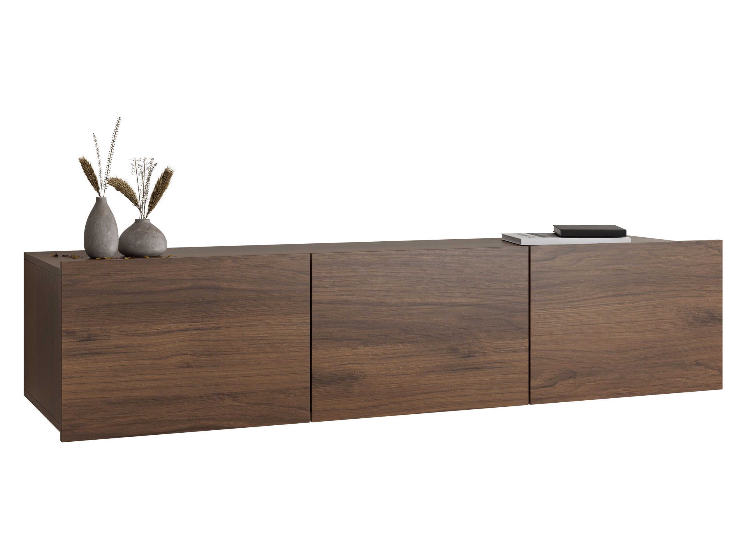MIRJAN24 TV-Schrank Calabrini 150 04 (mit 3 Türen) ohne Griffe, silberne Beine 5 cm