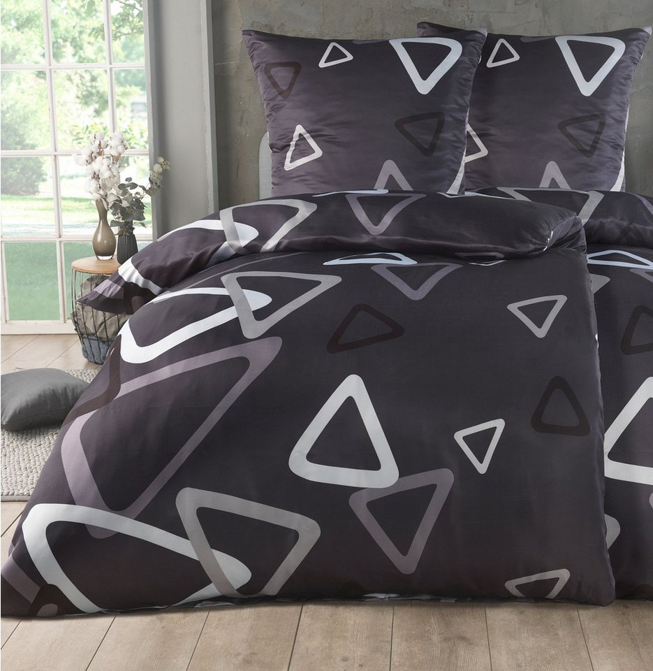 Kuscheli Bettwäsche 135x200 + 80x80 cm atmungsaktiver Bettbezug, moderne Designs, Mikrofaser, 4 teilig, Für Allergiker geeignet, pflegeleicht, angenehm weicher Stoff
