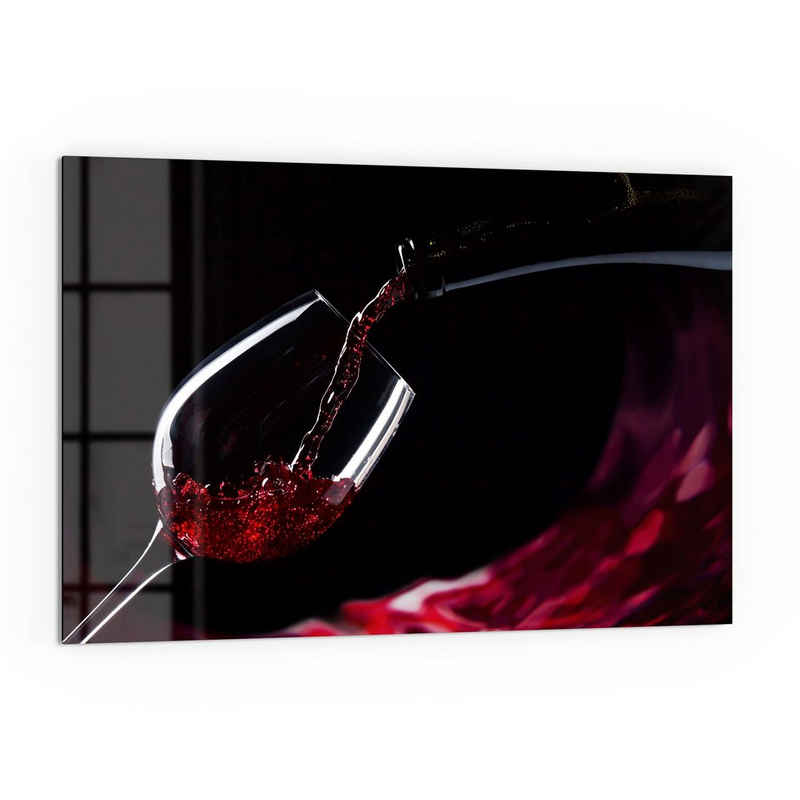 DEQORI Küchenrückwand 'Rotwein ins Glas gegossen', Glas Spritzschutz Badrückwand Herdblende