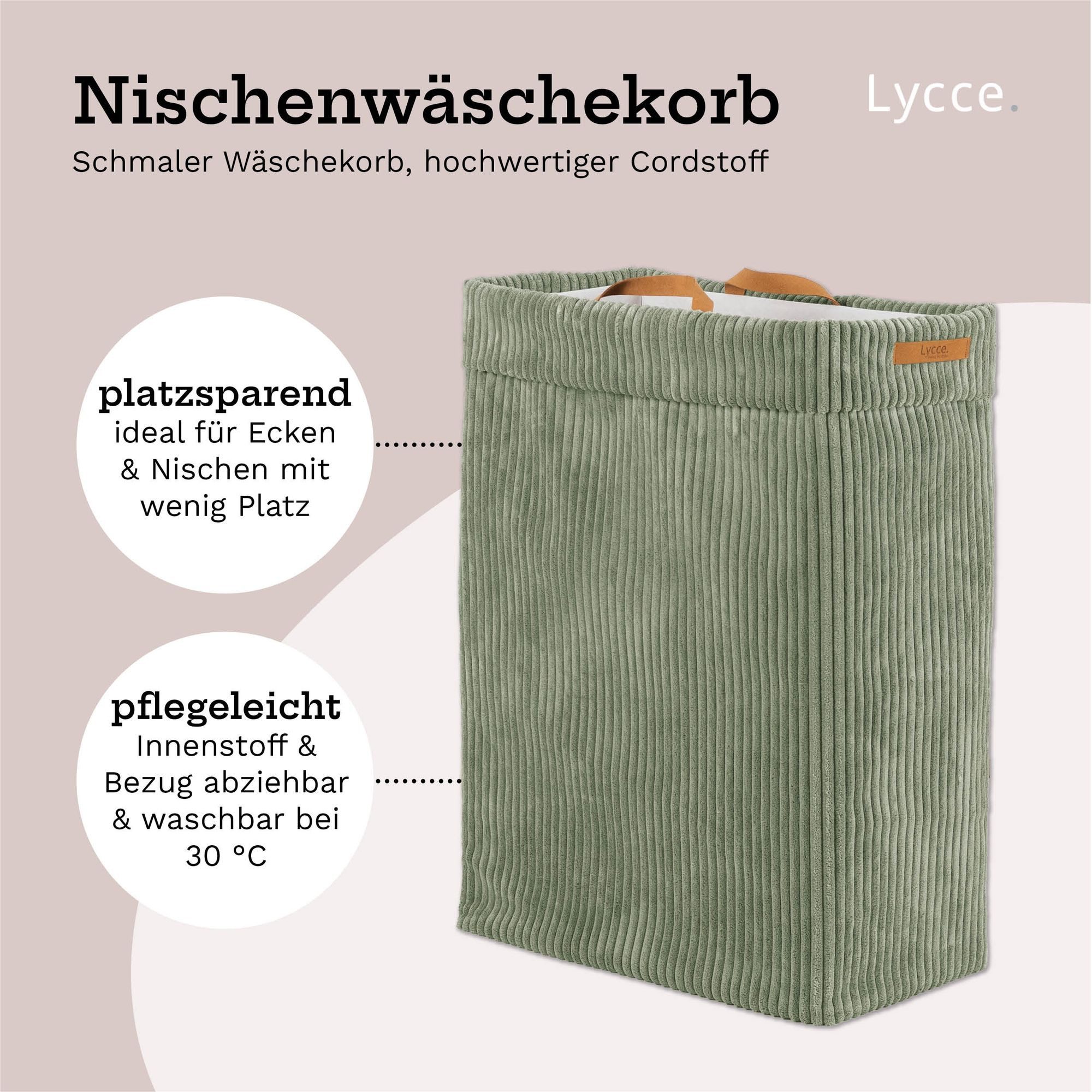 Lycce Wäschekorb Lycce Wäschekorb Cord – faltbar, waschbar & perfekt für Nischen – Bild 3 von 5