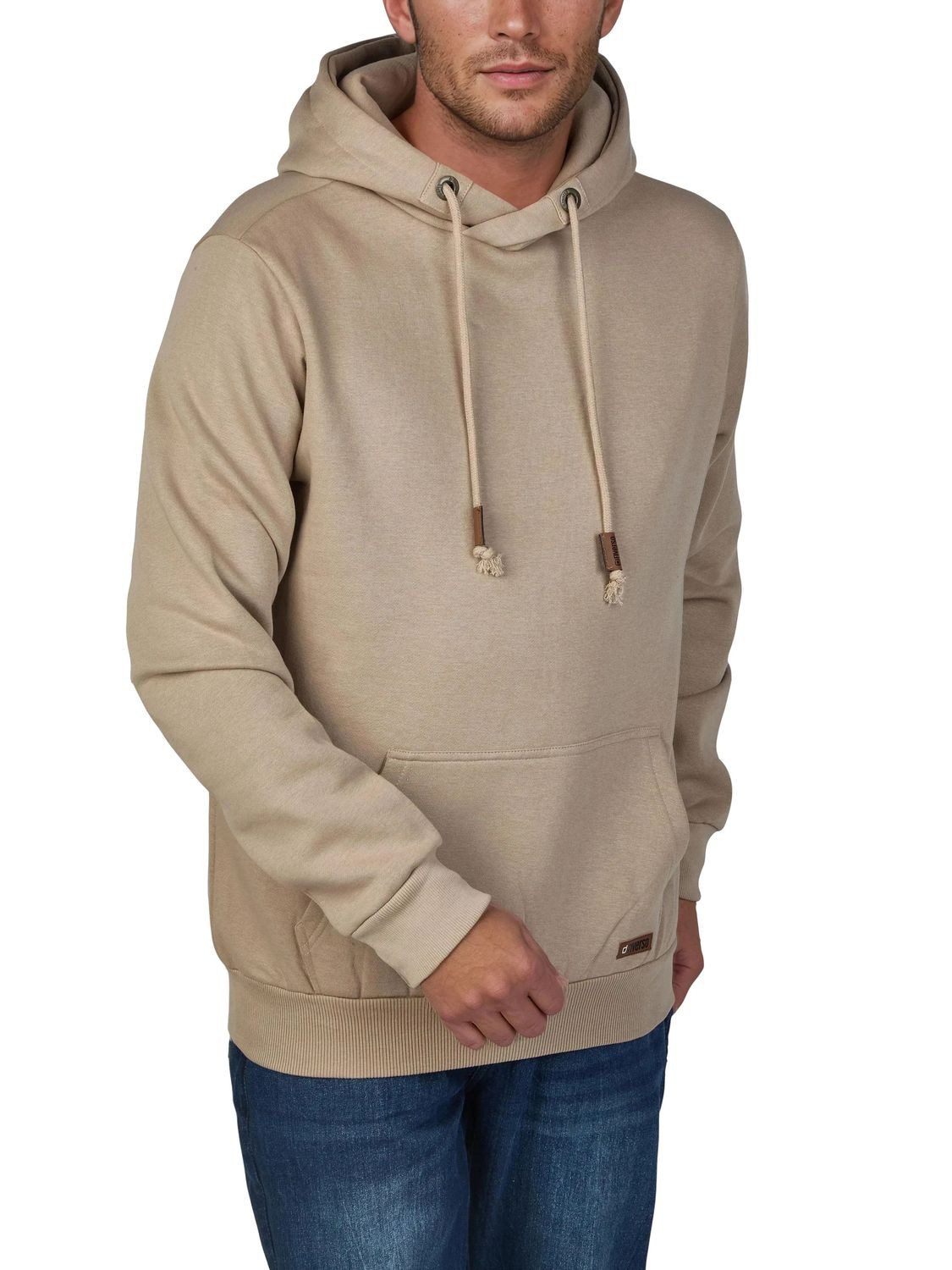 riverso Kapuzenpullover Herren Hoodie RIVJulian Regular Fit Longsleeve Sweatshirt mit Cross-Over-Kragen und Kängurutasche