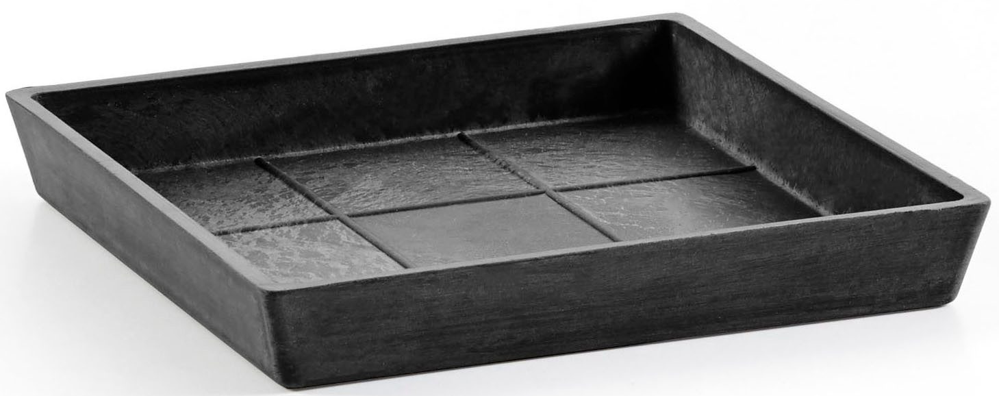 ECOPOTS Topfuntersetzer Quadratisch 25 Dunkelgrau, Zubehör für Ecopots Pflanzgefäße, für innen und außen: frostsicher, bruchsicher und lichtbeständig