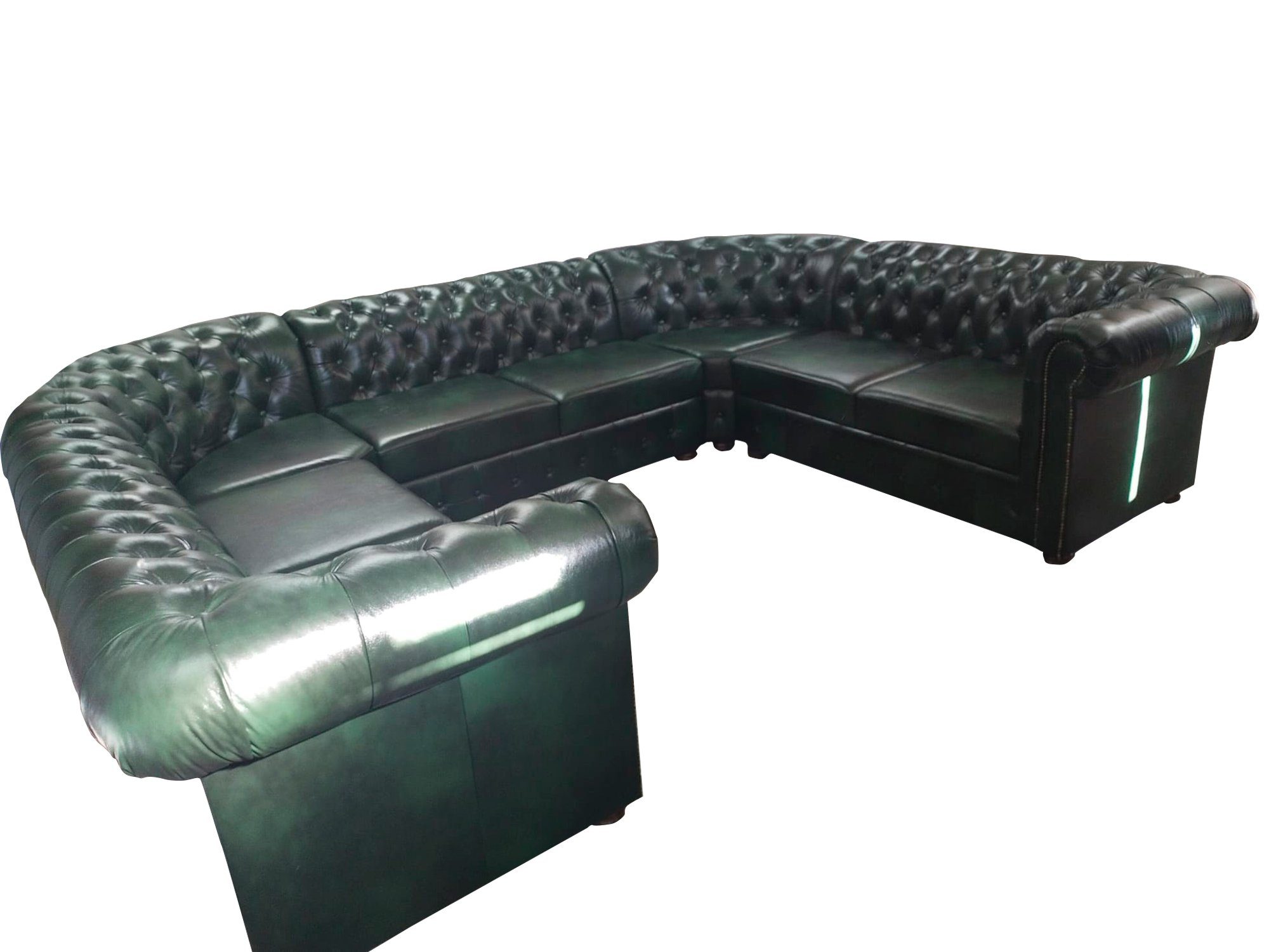 JVmoebel Chesterfield-Sofa Chesterfield U-förmiges Ecksofa zeitgenössisches Ledersofa Sofort, 1 Teile, Made in Europa