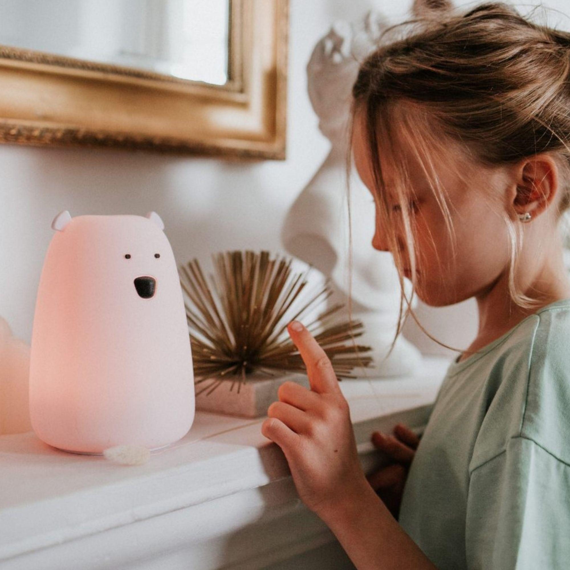 Rabbit & Friends LED Nachtlicht Bär Silikon LED Lampe Nachtlicht (rosa), LED fest integriert