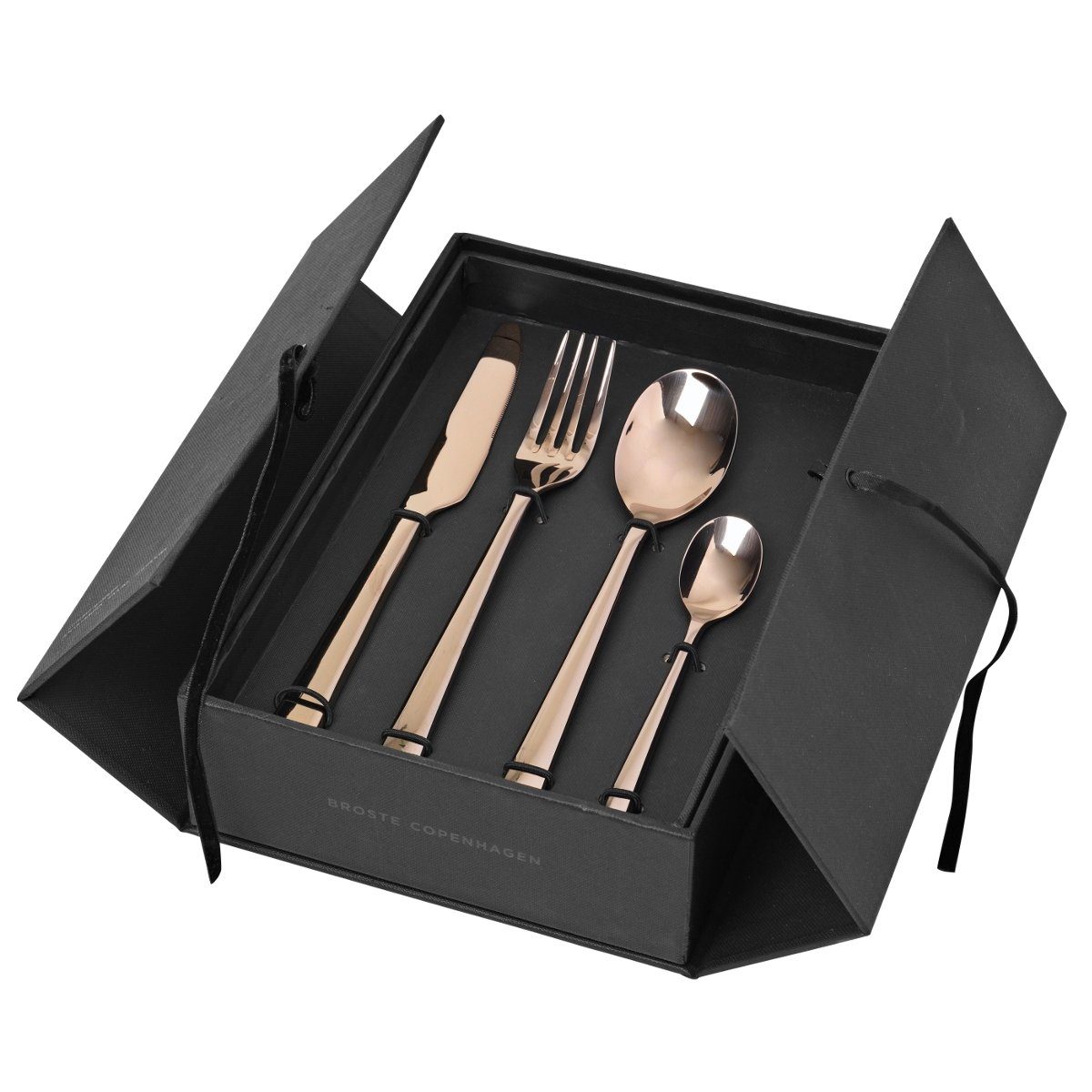 Broste Copenhagen Besteck-Set HUNE Besteckset titanium espresso 16tlg., Edelstahl 18/8, Hune Besteck