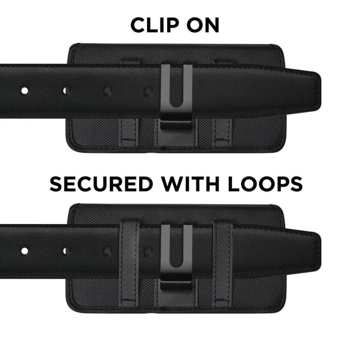 TECH PROTECT Handyhülle SM90 Holster kompatibel mit Smartphones 5,8–6,8 Zoll schwarz 6,8 Zoll, Robuste Nylon-Gürteltasche mit Kartenfach