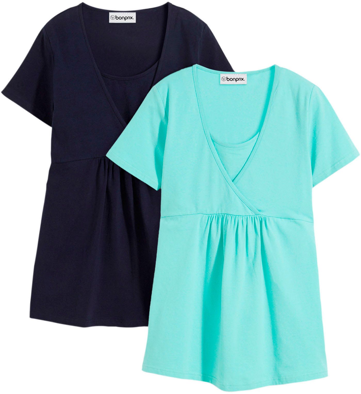 bonprix Stillshirt (Packung, 2-tlg., 2) figurumspielende Passform, mit Wick günstig online kaufen