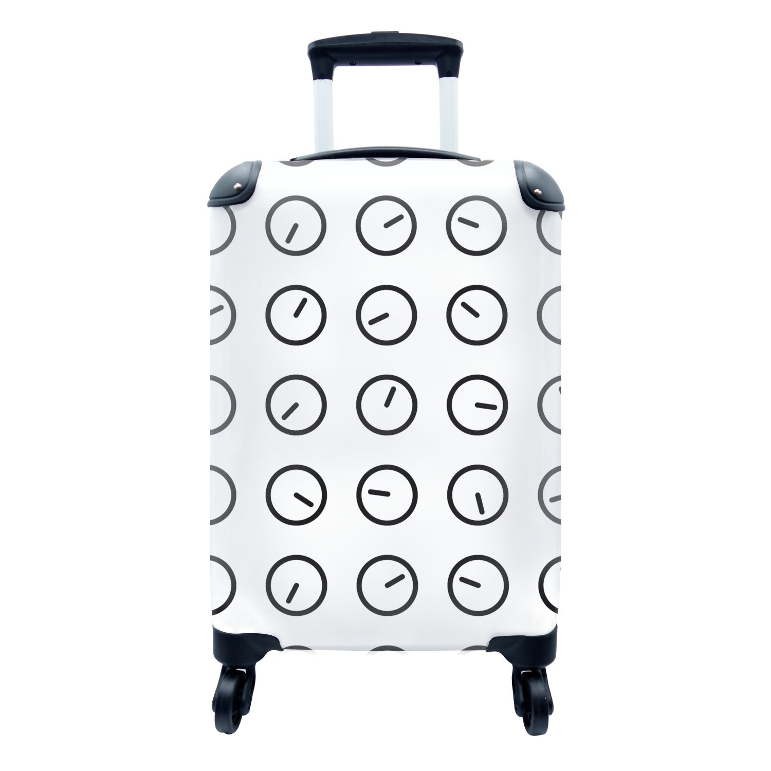 MuchoWow Handgepäckkoffer Uhr - Muster - Minimalismus, 4 Rollen, Reisetasche mit rollen, Handgepäck für Ferien, Trolley, Reisekoffer