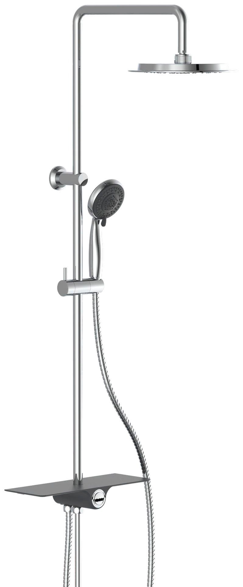 Schütte Brausegarnitur Aquastar, Höhe 113 cm, Regendusche ohne Armatur, Duschsystem mit Ablage, mit 5 Funktionen chromfarben