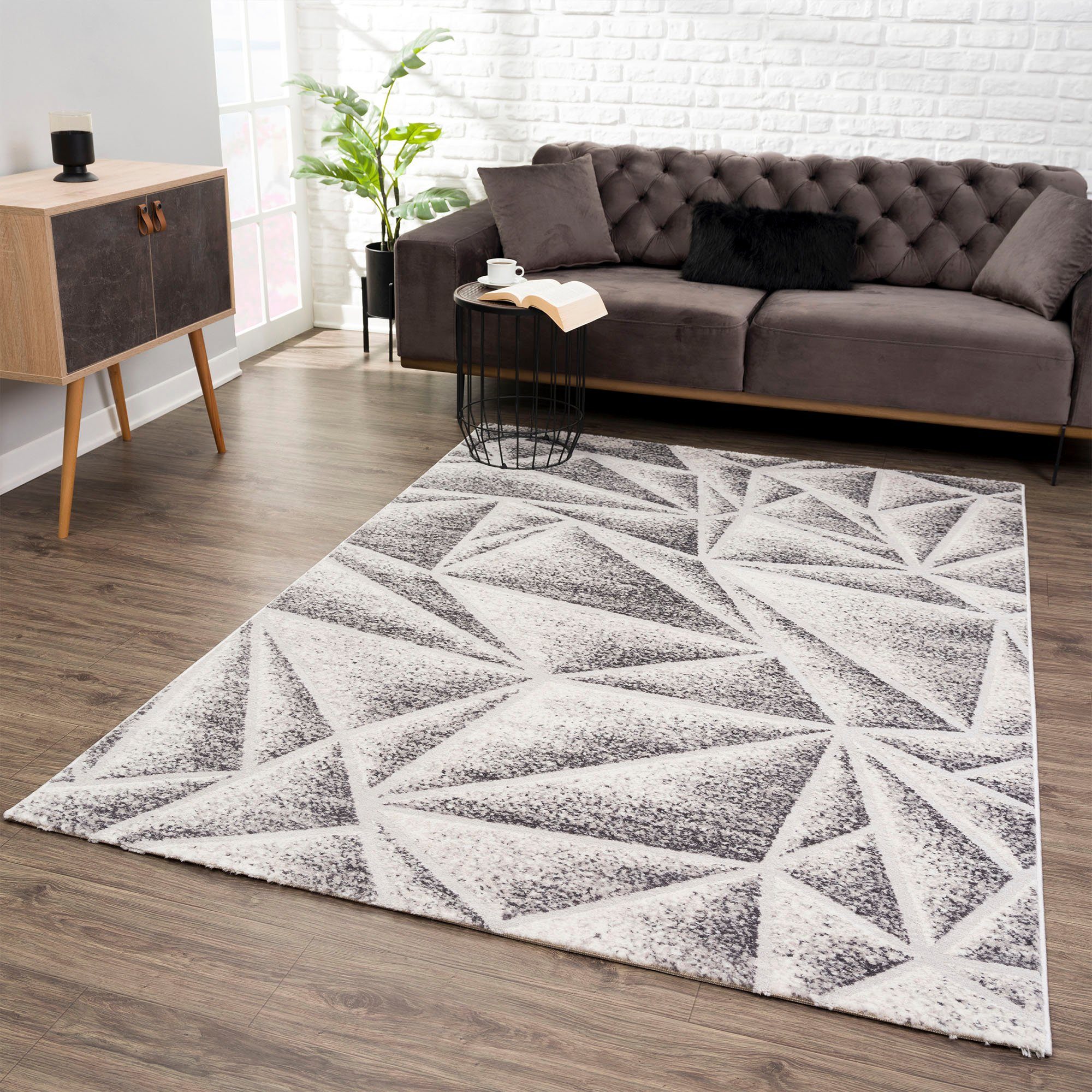 Sanat Teppich Evra 7004, auch als Läufer erhältlich, rechteckig, Höhe: 22 mm, Wohnzimmer, Kurzflor, modern, Hoch Tief Struktur