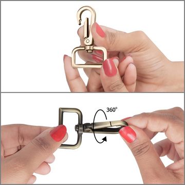 Belle Vous Rundstahlkette Metal Keychain Hooks with D-Ring (16-Pack), Metall, Metal Keychain Hook with D Ring (16 Pack)