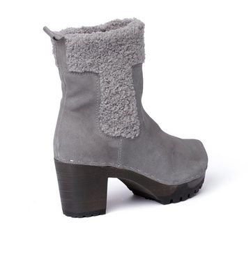 Softclox OMBRA Kaschmir/WF grau (dunkel), Winter, Holz, Clogs, Damen, bequem Stiefelette