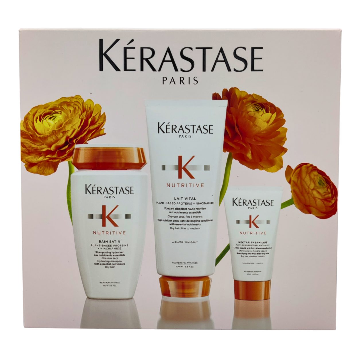 Kérastase Haarpflege-Set Nutritive Set-Satin Shampoo 250ml + Conditioner 200ml + Nectar 50ml, 3-tlg.