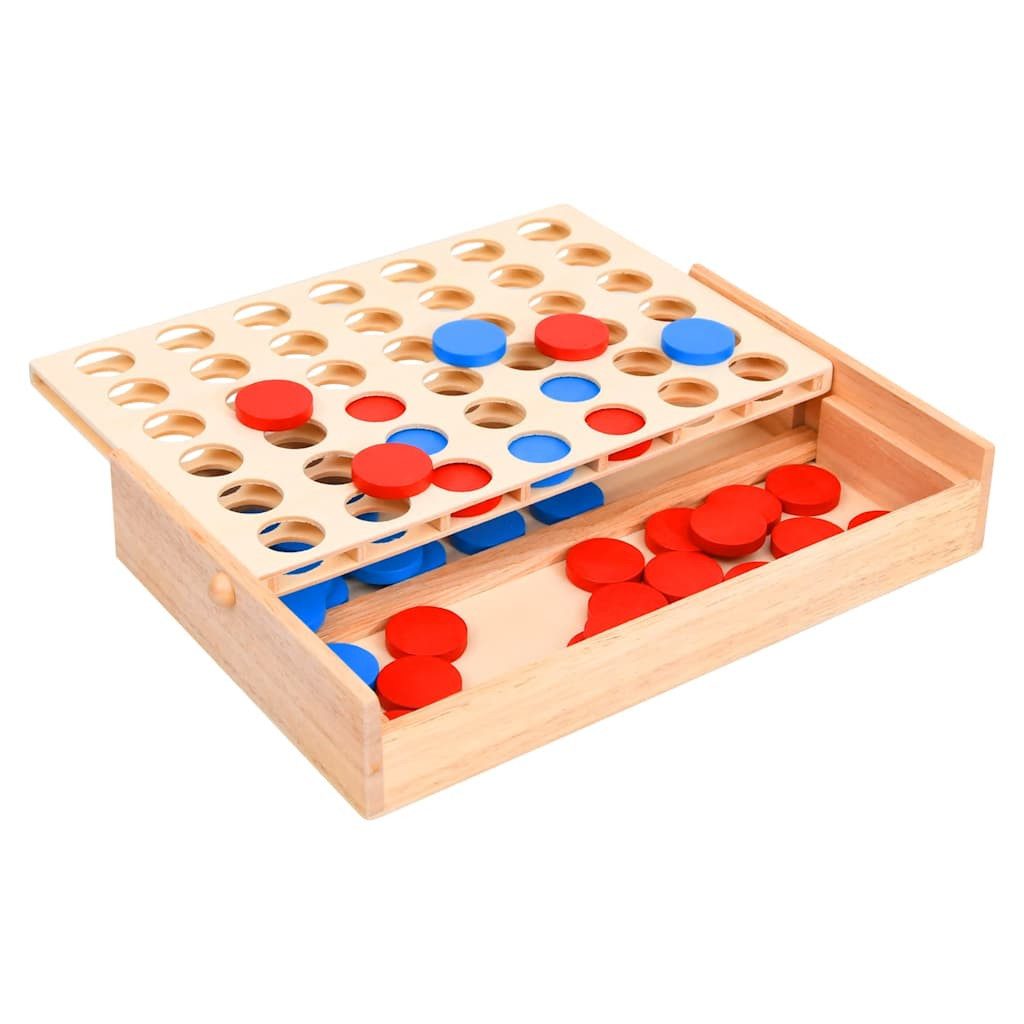 vidaXL Spiel Vier gewinnt Spiel 24x15x4 cm Massivholz