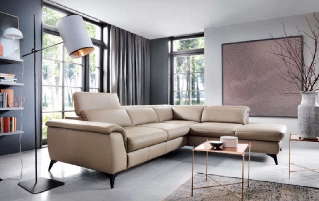 2 Teile, L Made Beige Couch Ecksofa Luxus Europe Ecksofa Sofa in JVmoebel Moderne, Eckgarnitur Form