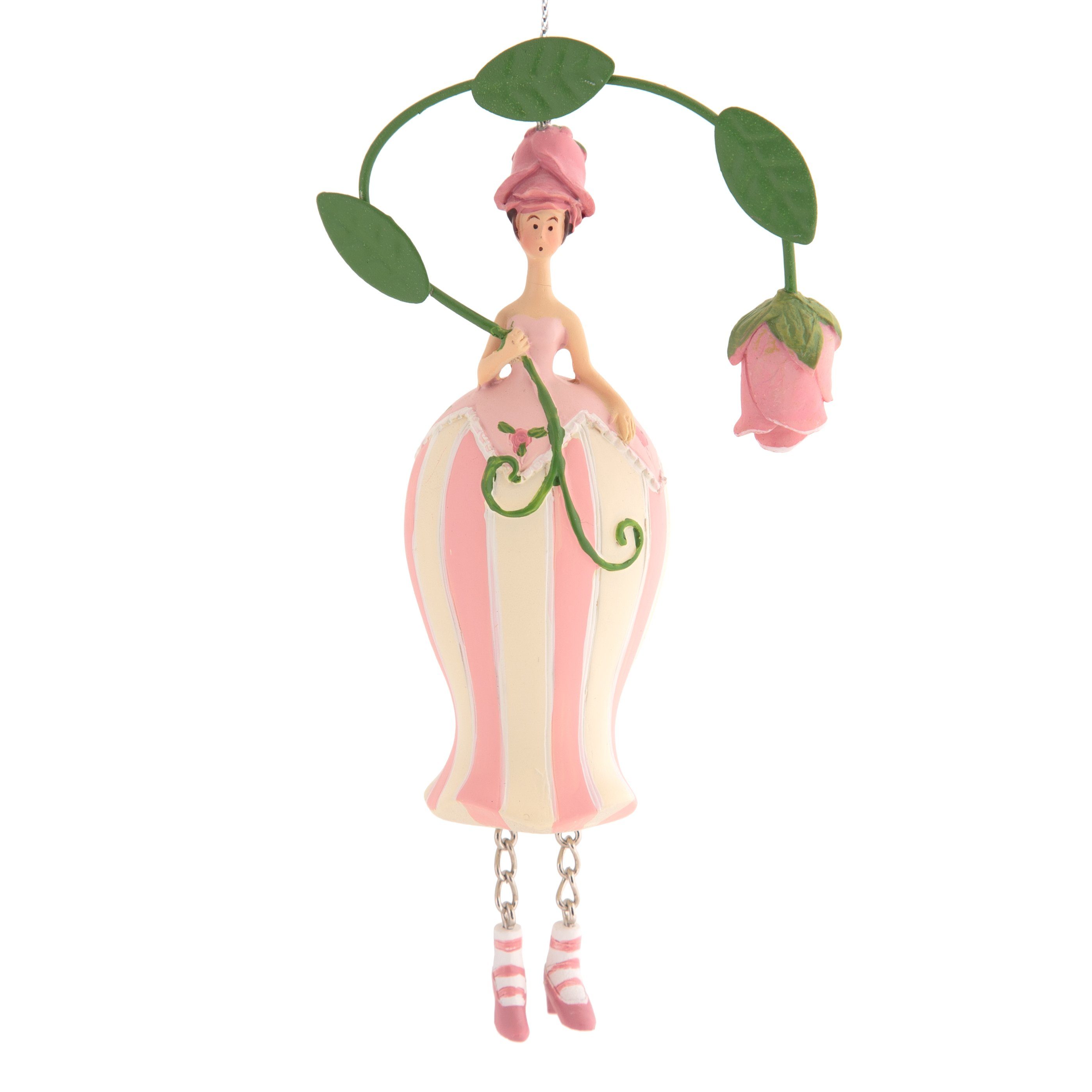 ROSEMARIE SCHULZ Heidelberg Dekofigur Blumenmädchen Figur Pompadour Rosen Dekofigur zum Aufhängen, Geschenk für Frauen, Made in Germany