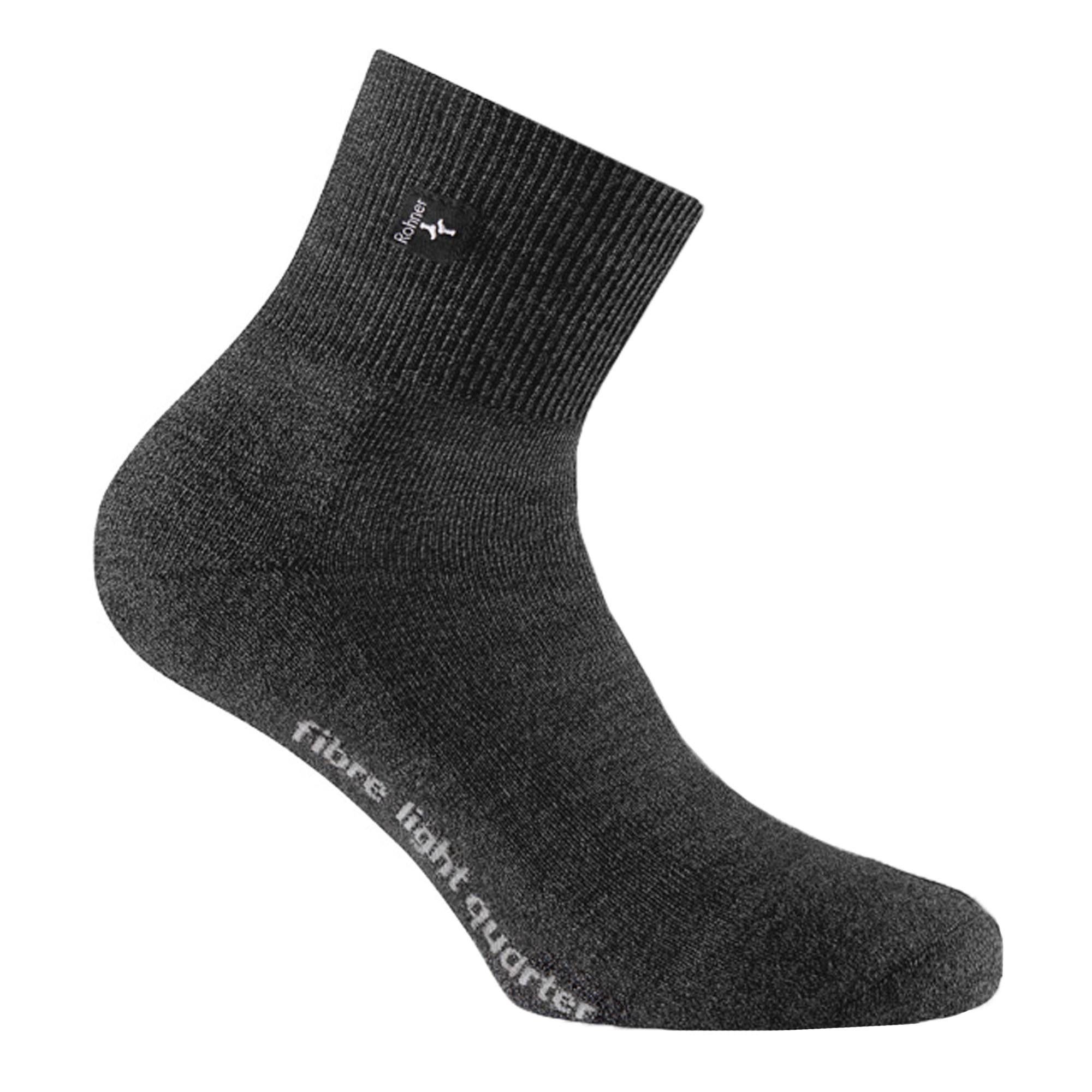 Rohner Socks Sportsocken Anthrazit Light Trekking Socken Fibre Quarter - Unisex