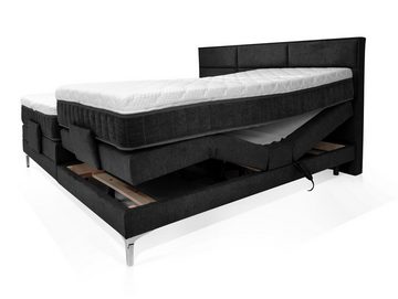 Moebel-Eins Boxspringbett, DARINO Boxspringbett mit Motor inkl. Topper, Härtegrad 3