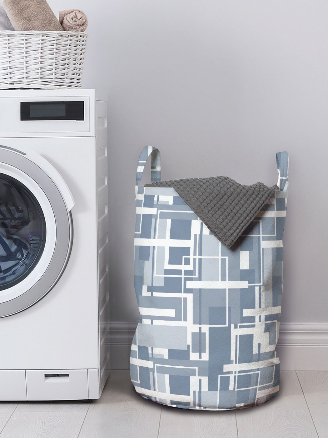 für Griffen Stripes Kordelzugverschluss mit Waschsalons, Wäschekorb Wäschesäckchen Geometrisch Abakuhaus futuristisch