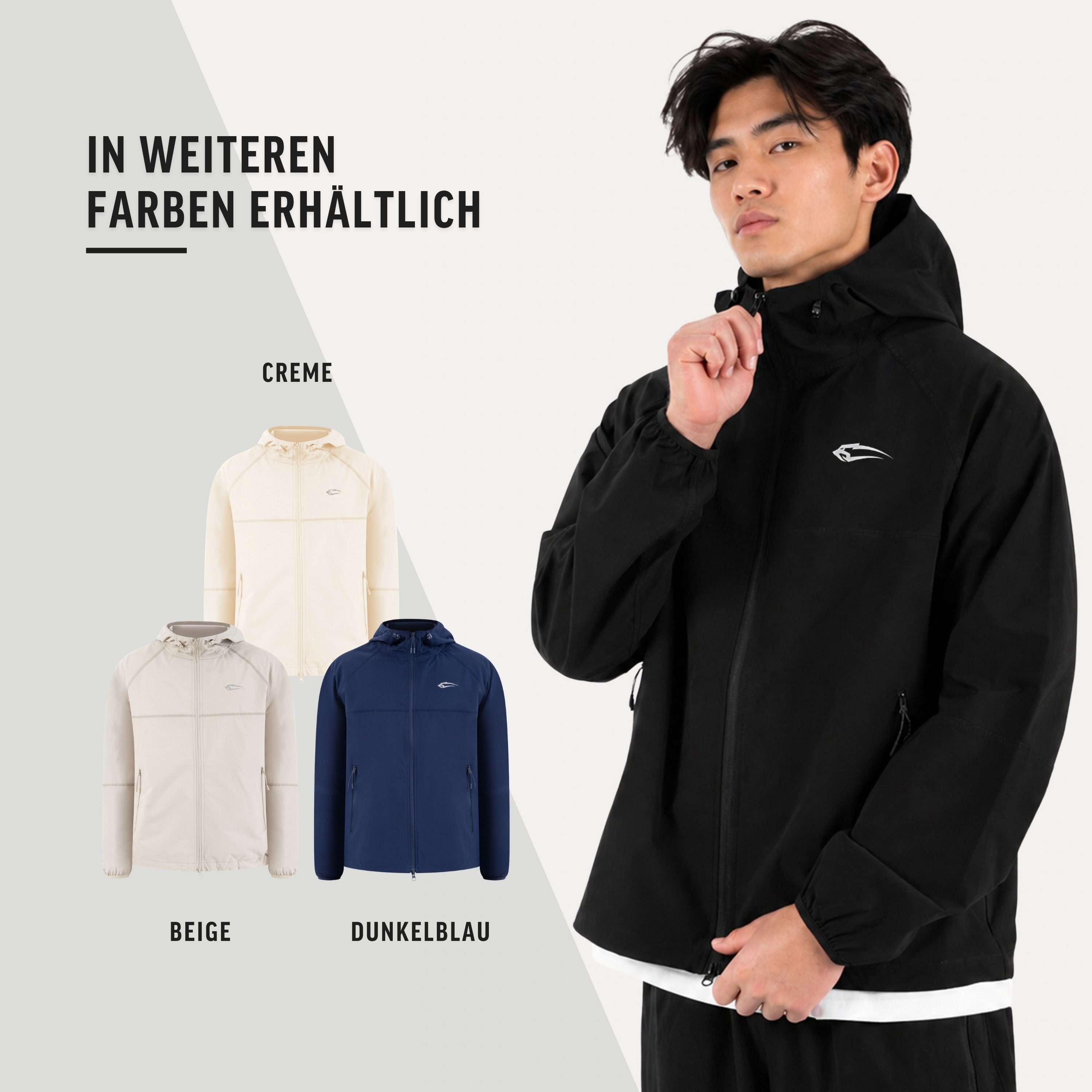 Smilodox Outdoorjacke Kynaro Sportjacke Loose Fit, Tracksuit Jacke für Gym & Freizeit verstellbare Kapuze, Kordelzug, Reißverschlusstaschen – Bild 4 von 5