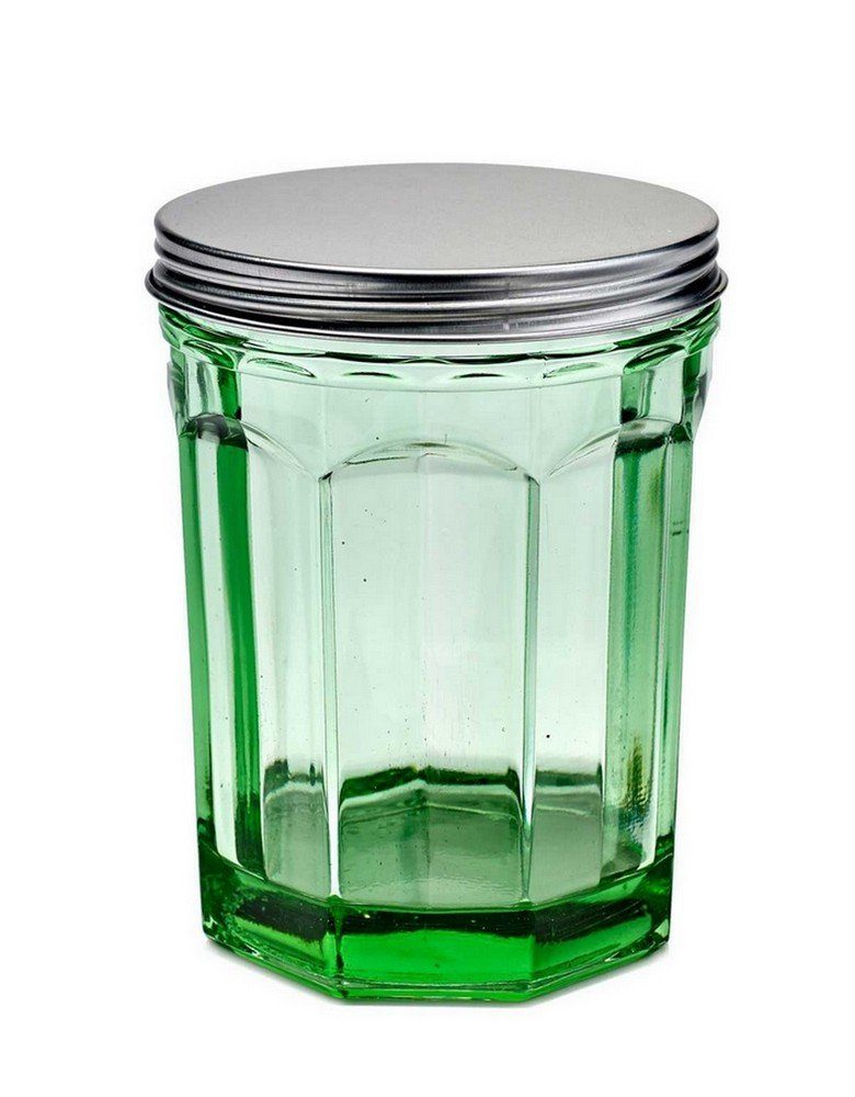 Dose Fish & Fish Dose mit Deckel Glas grün H 15