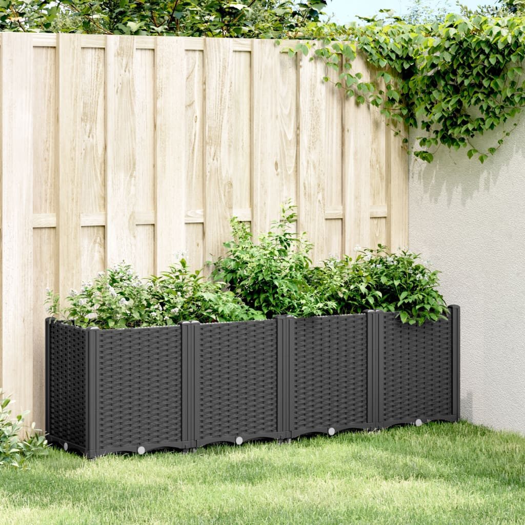 vidaXL Blumentopf Pflanzkübel Schwarz 160x40x53 cm PP (1 St)