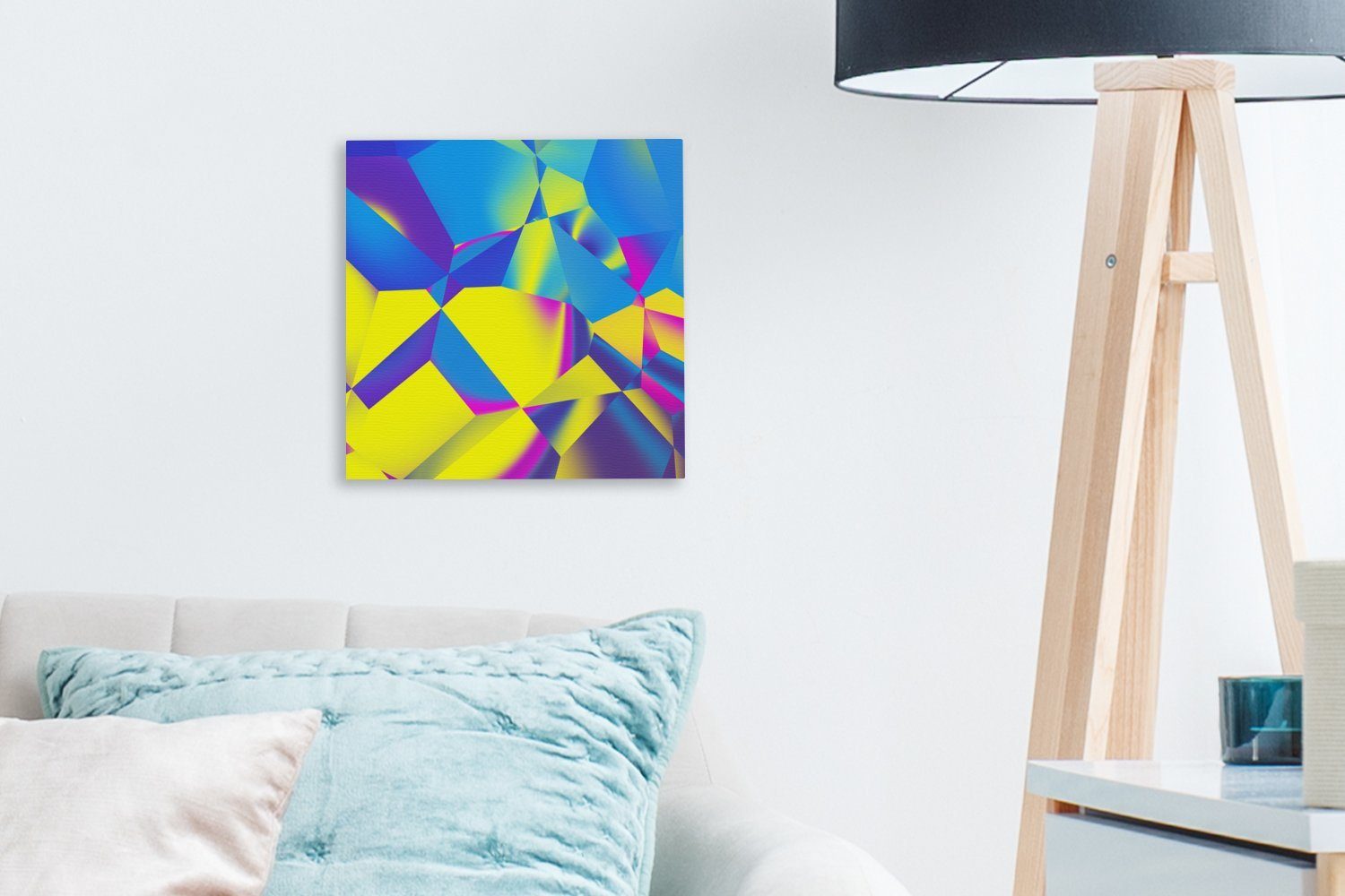Ein Hintergrund einer mit Schlafzimmer Leinwand (1 für Wohnzimmer Rautenstruktur, St), Bilder abstrakter Leinwandbild OneMillionCanvasses®