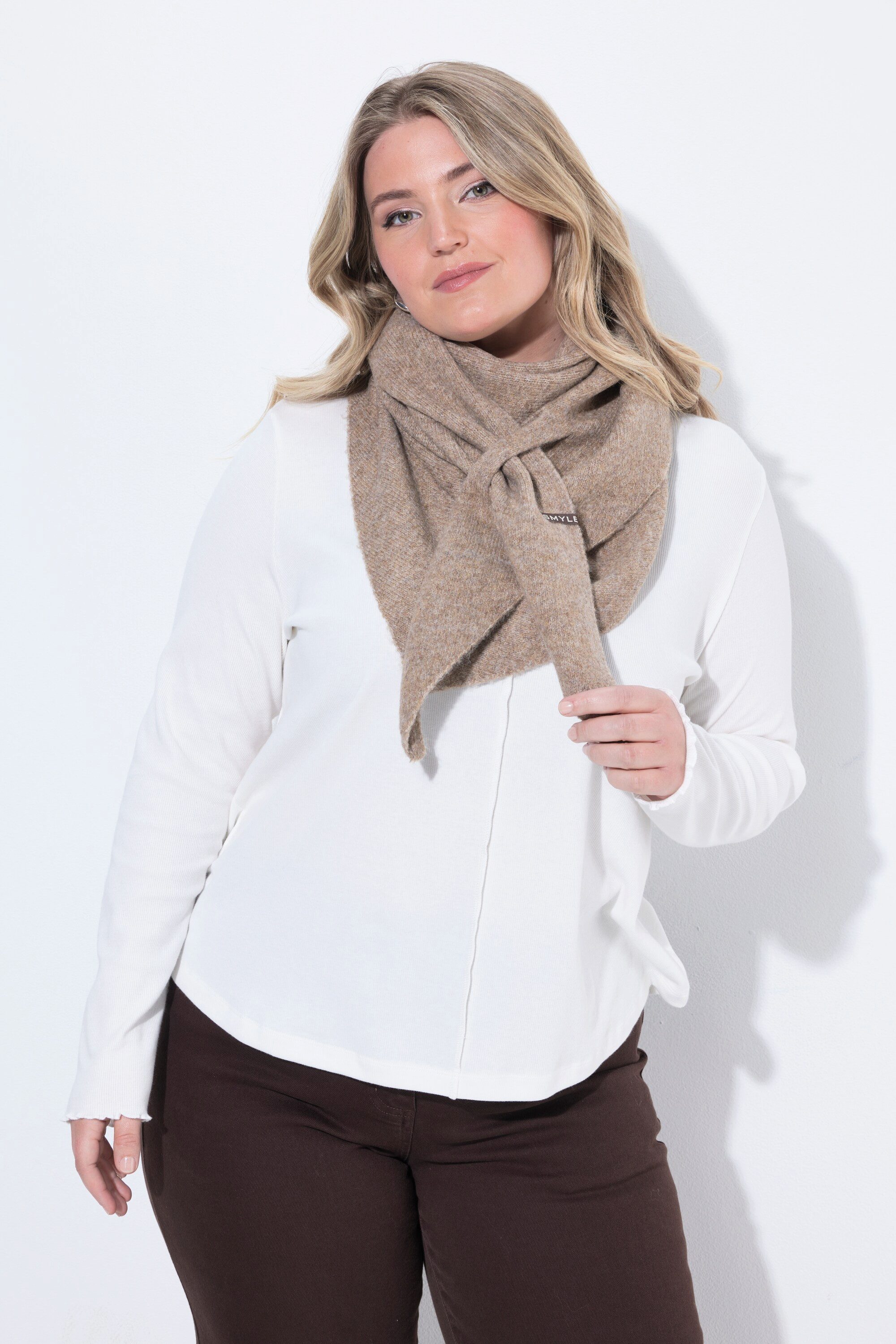Ulla Popken Halstuch Stricktuch meliert Dreiecksform