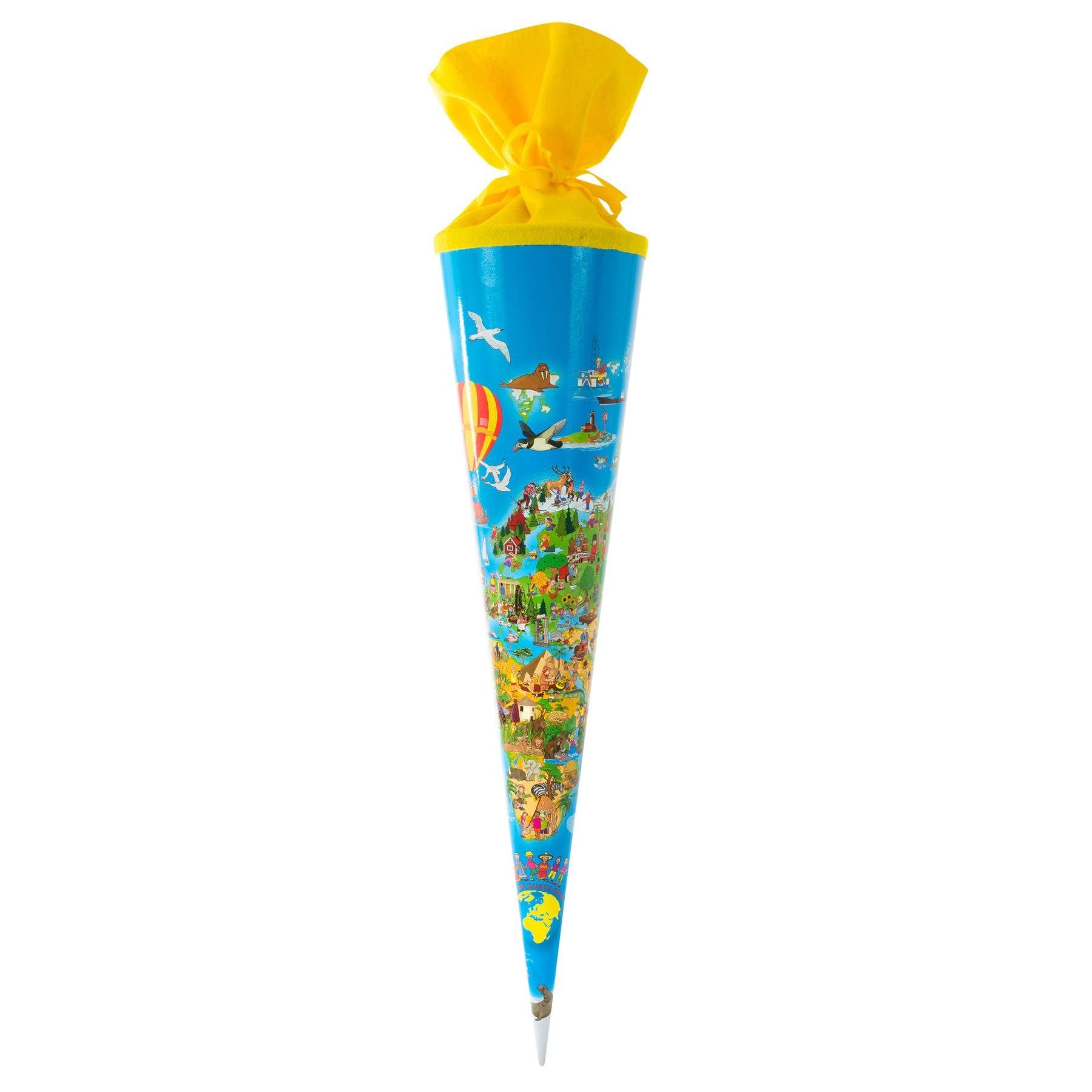 Goldbuch Schultüte Goldbuch Schultüte Weltkarte - 70cm, Verschluss Filz