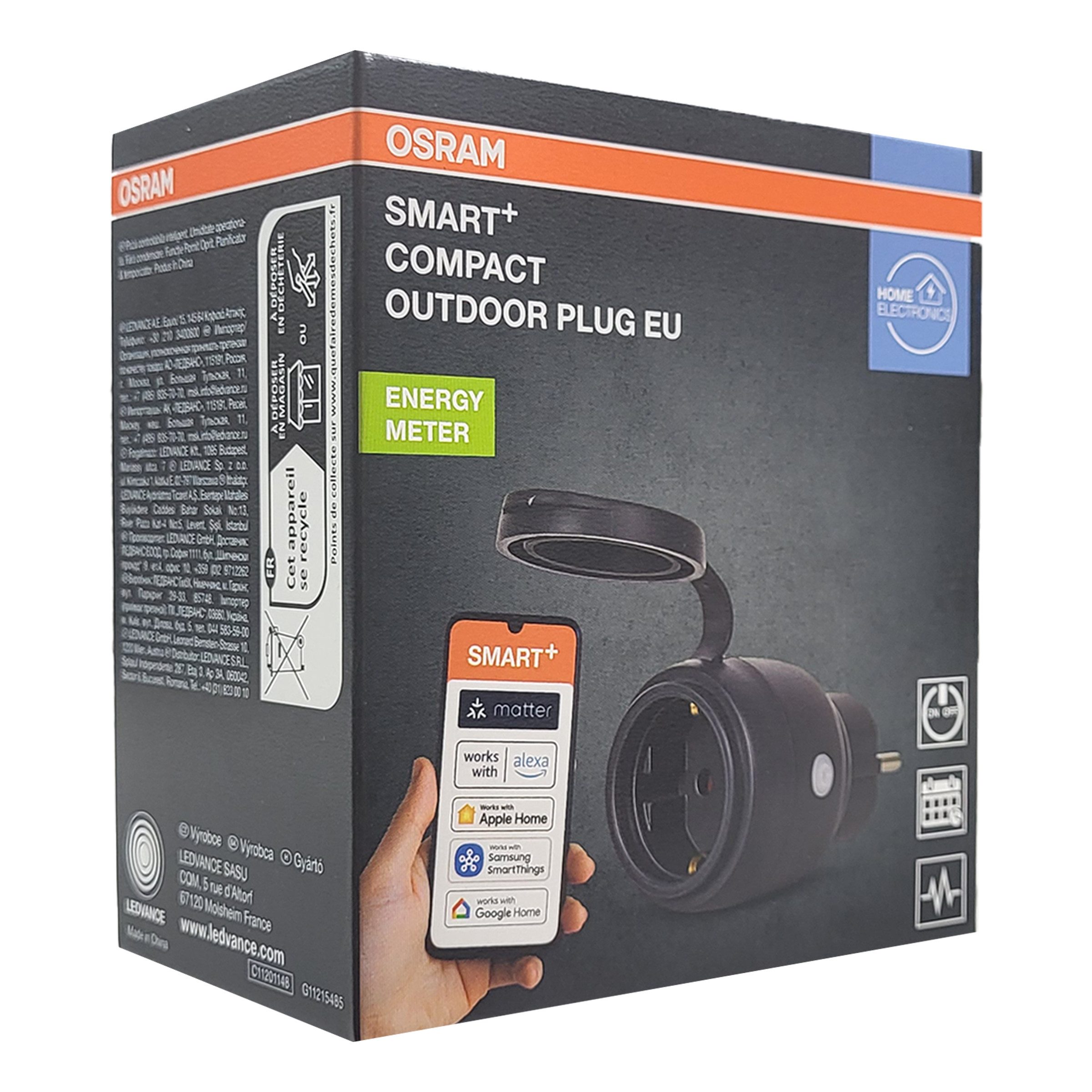 Osram Steckdose Osram SMART+ MATTER Outdoor Plug EU 4er-Set – Smarte Steuerung, 4-St.