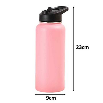 Juoungle Thermobecher Isolierte Wasserflasche Sport-Trinkbecher Reise-Thermobecher