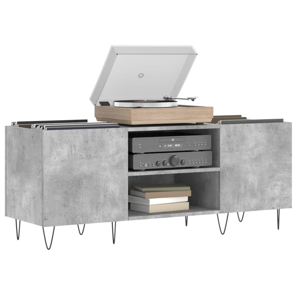 vidaXL Lowboard Plattenschrank Betongrau 121x38x48 cm Holzwerkstoff (1 St)