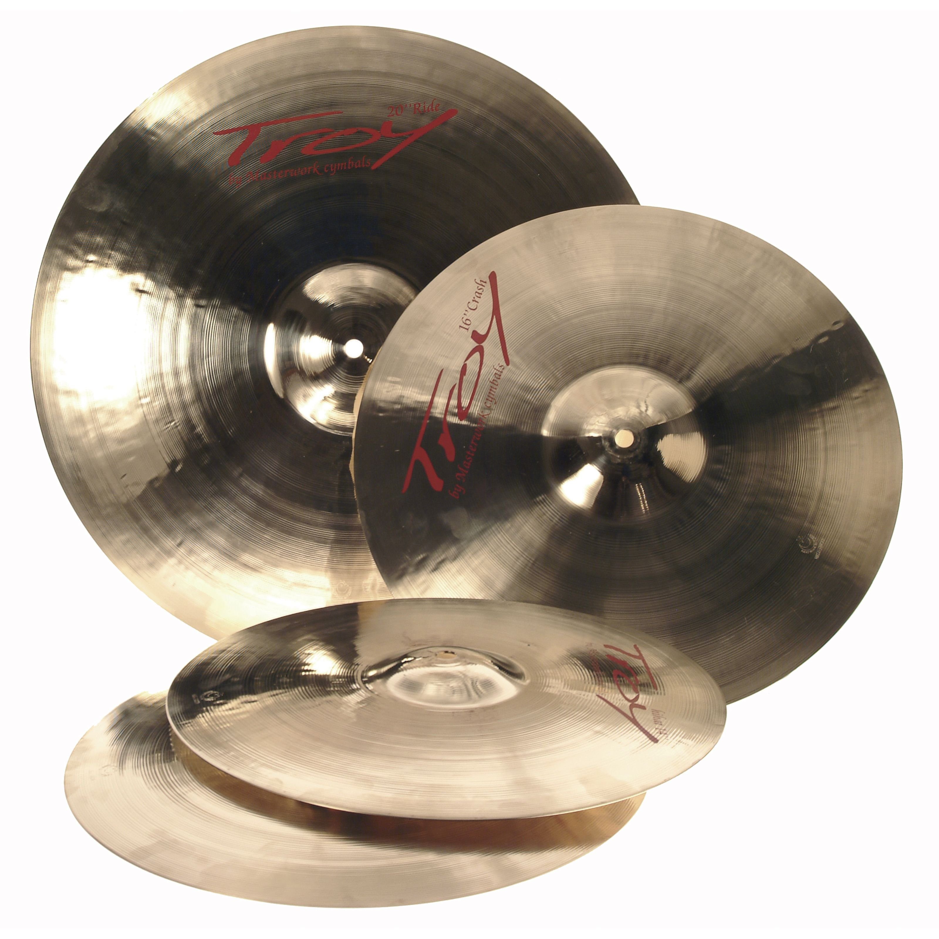 Masterwork Бассейн, Cymbals, Cymbal Sets, Troy Cymbal Set 14"HH, 16"CR, 20"R + Bag - Бассейн Set
