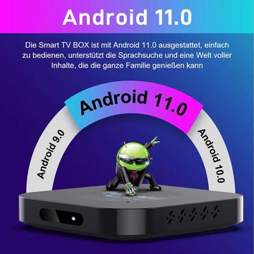 yozhiqu Streaming-Box Neu h96max Android Internet Set Top Box, RK3318 4k Set Top Box, (1 St), Quad-Core-CPU,großer Speicher,einfache Konnektivität,über 5.000 Apps