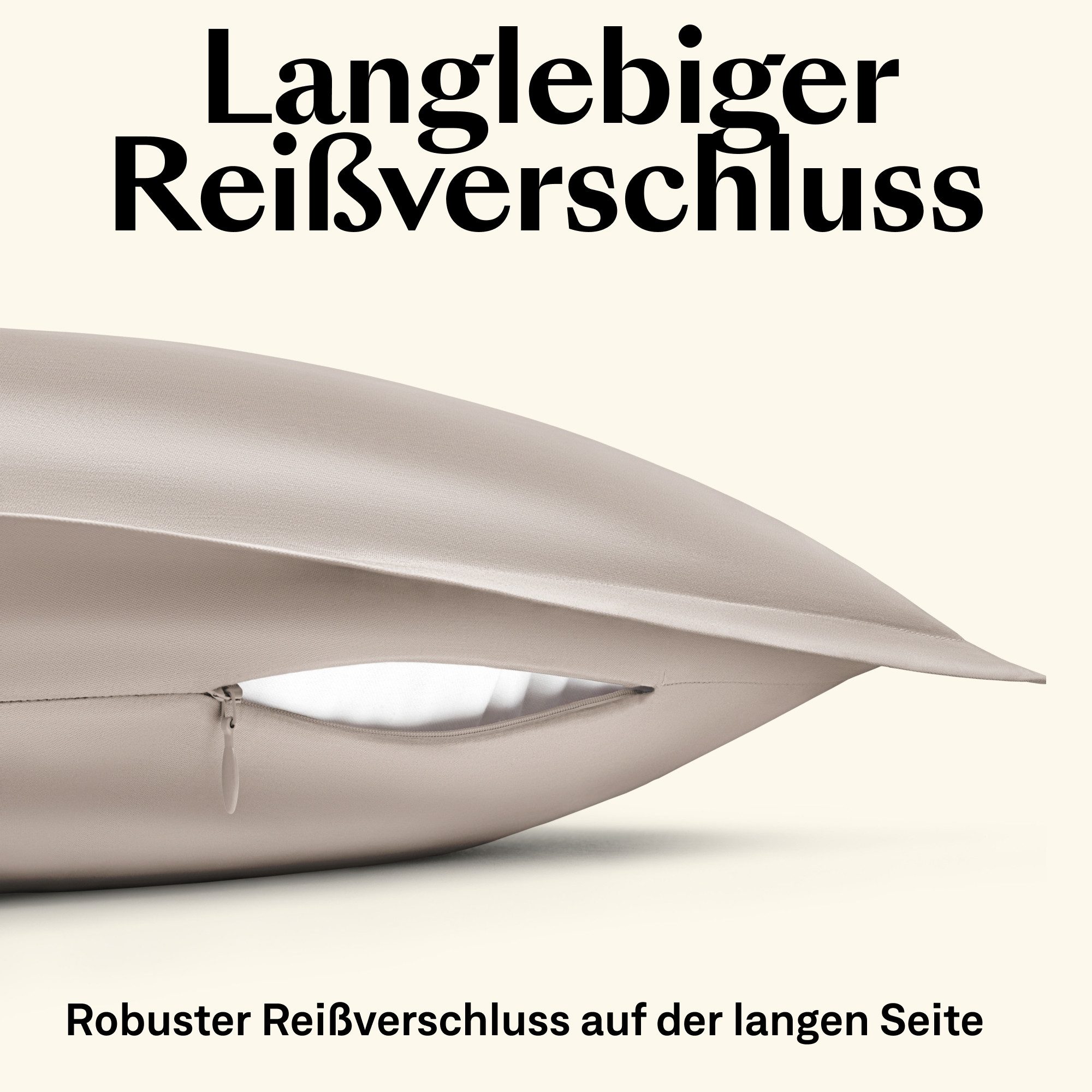 Amqua Bettwäsche Luxus Mako Satin, 100% ägyptische Baumwolle Premium Bettwäsche-Set, Oeko-Tex zertifiziert, weich & atmungsaktiv, mit Reißverschluss – Bild 5 von 5