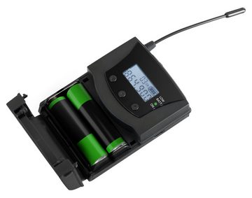 Beatfoxx Silent Guide V2 SDT-BP30 Bodypack-Sender Funk-Kopfhörer (Wireless Stereo Transmitter mit 3 Kanäle, UHF-Technik, Mit Mikrofon- und Aux- Eingang)