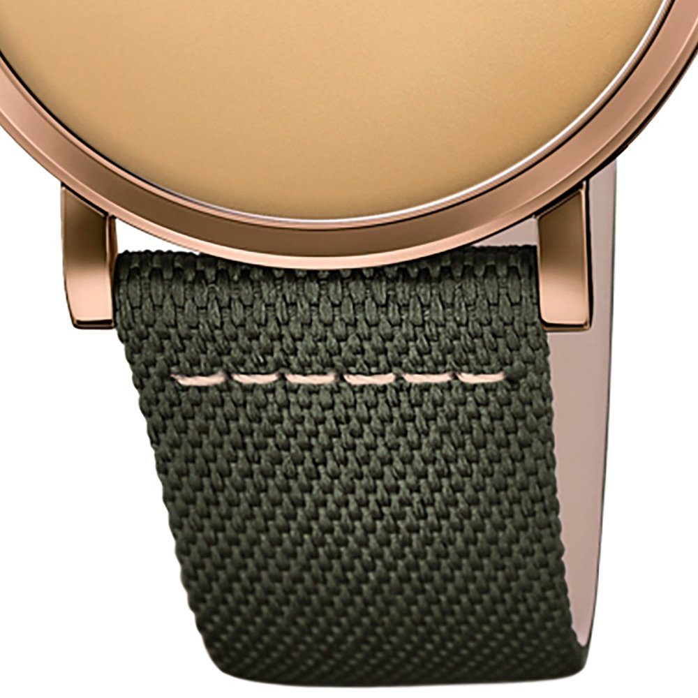 Lotus Quarzuhr Lotus Herren Armbanduhr Minimalist, (Analoguhr), Herrenuhr rund, groß (ca. 40mm) Lederarmband grün