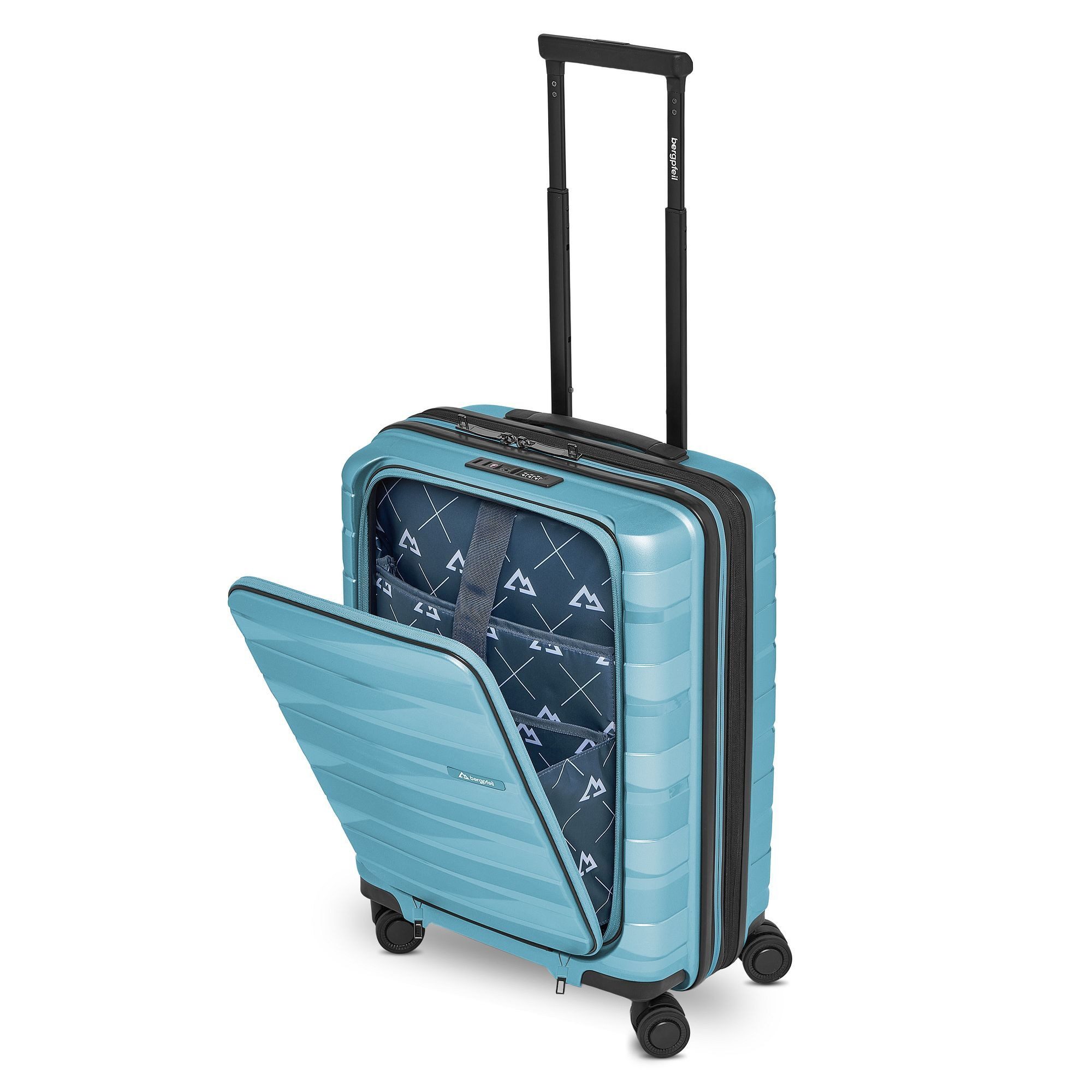 Bergpfeil Trolley Travel 4 Rollen Kabinentrolley 55 cm Laptopfach mit Dehnfalte