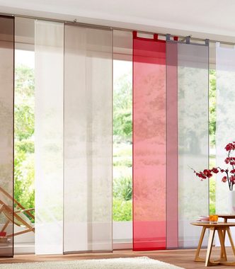 Schiebegardine Xanten, my home, Schlaufen (2 St), transparent, Voile, 2-er Set, mit Beschwerungsstangen, Breite: 57 cm, Flächenvorhang