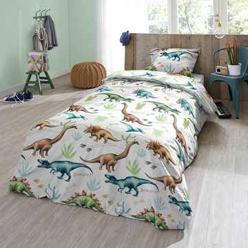 Kinderbettwäsche Dinos Trendy Bedding, ESPiCO, Renforcé, 2 teilig, Dinosaurier, Schnabel, Flügel