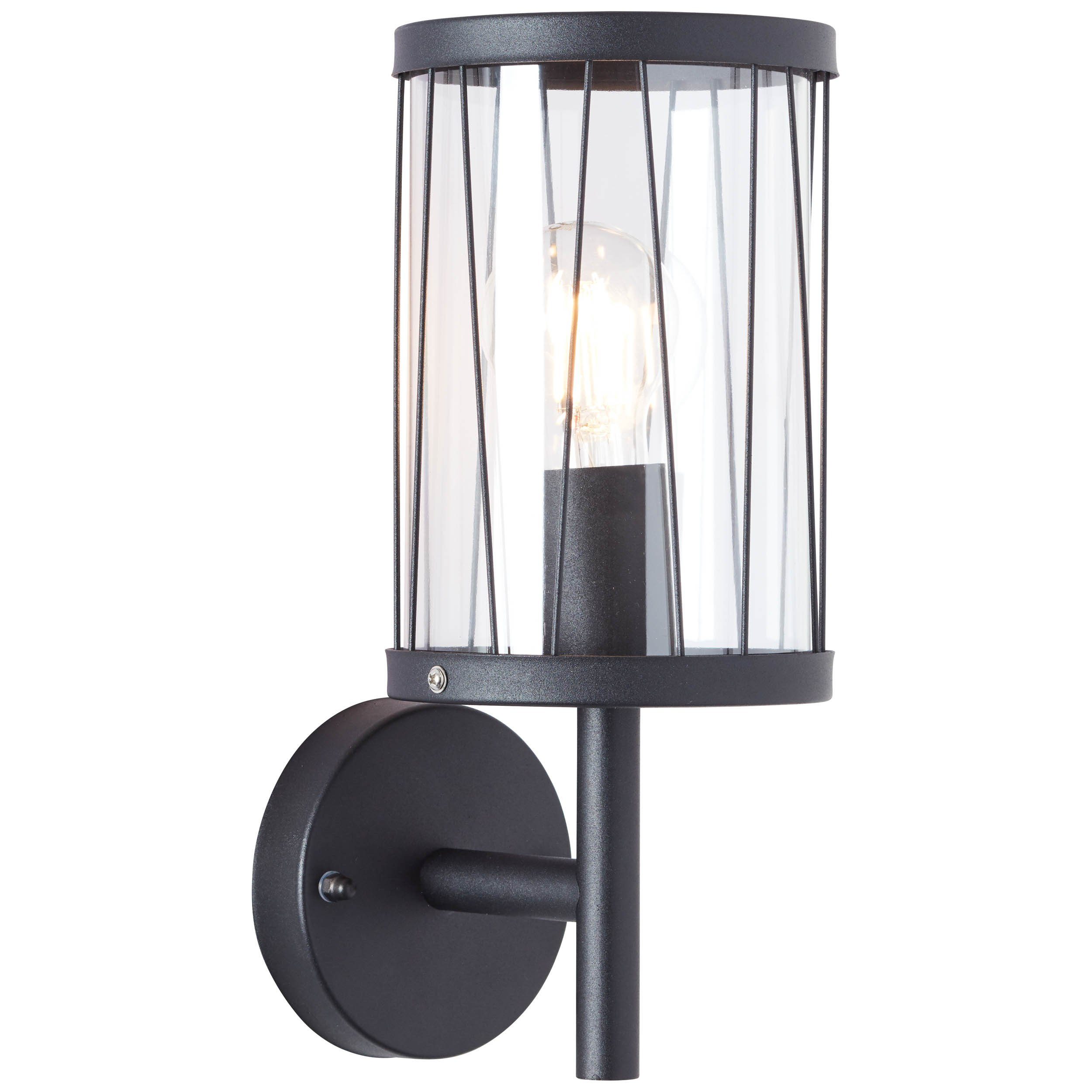 Brilliant LED Außen-Wandleuchte Reed, Lampe Reed Außenwandleuchte stehend schwarz  matt 1x A60, E27, 60W, g