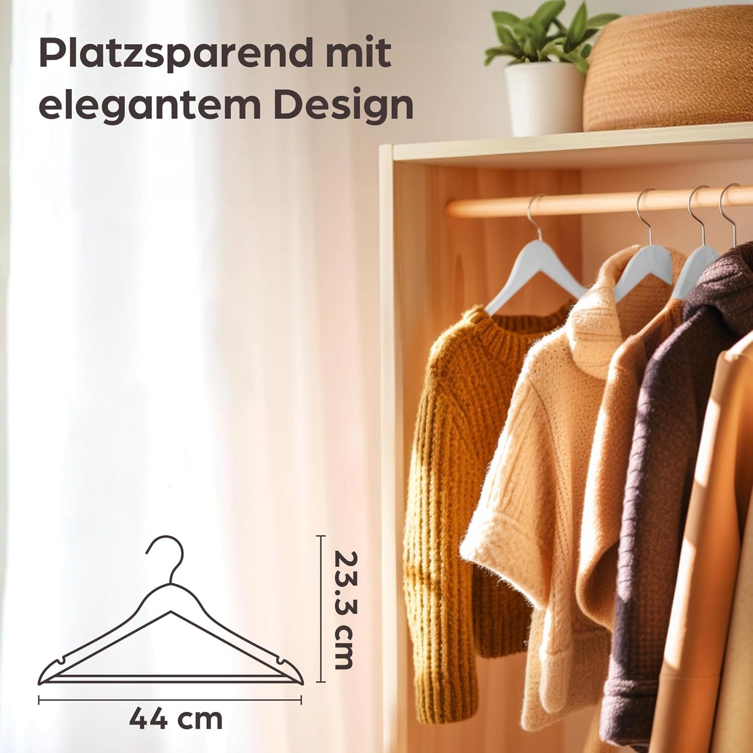 Praknu Kleiderbügel 20 Kleiderbügel Weiß - Kleiderbügel aus FSC® Holz mit S günstig online kaufen