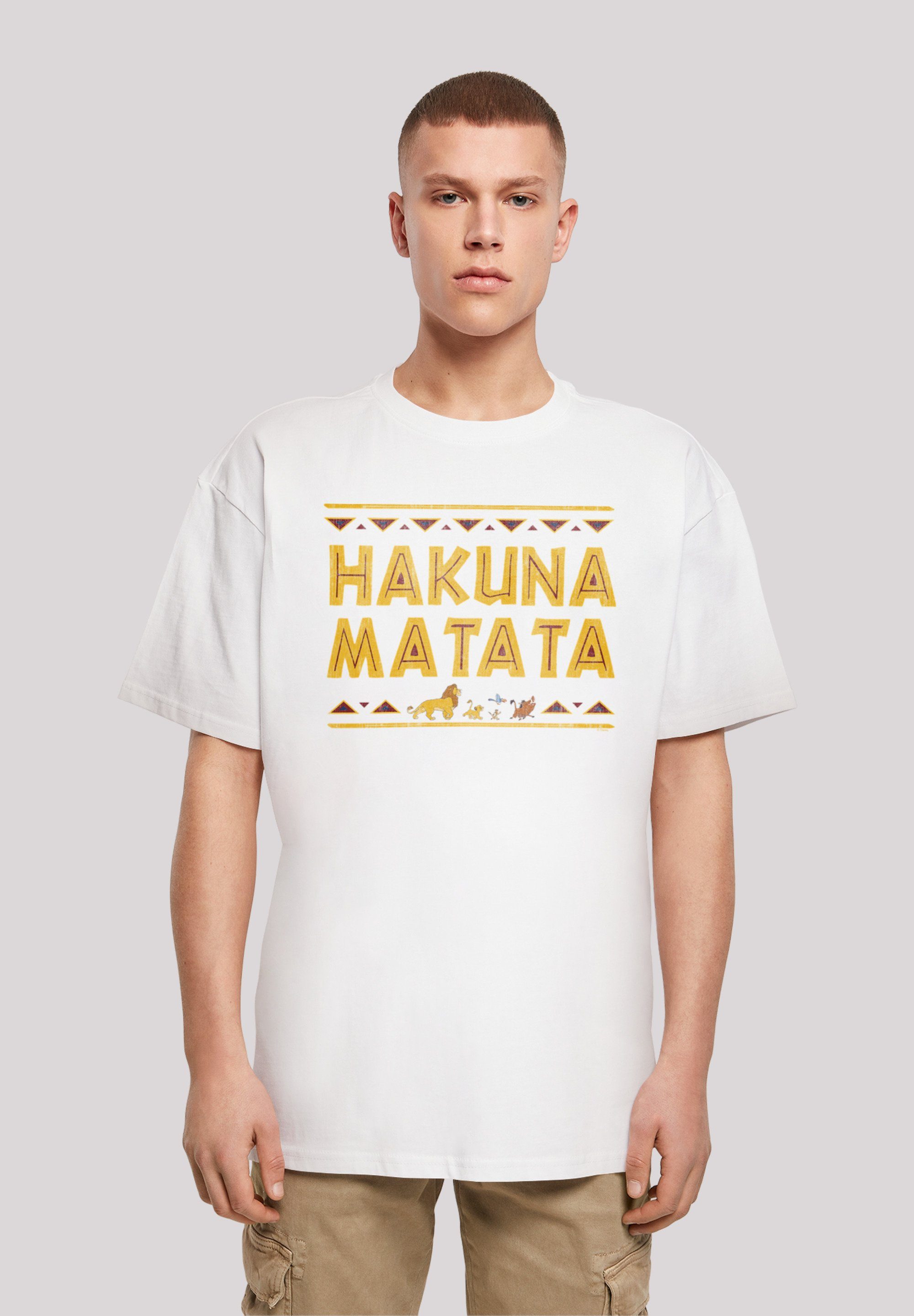 Print weiß Löwen der Film F4NT4STIC T-Shirt Hakuna Matata König