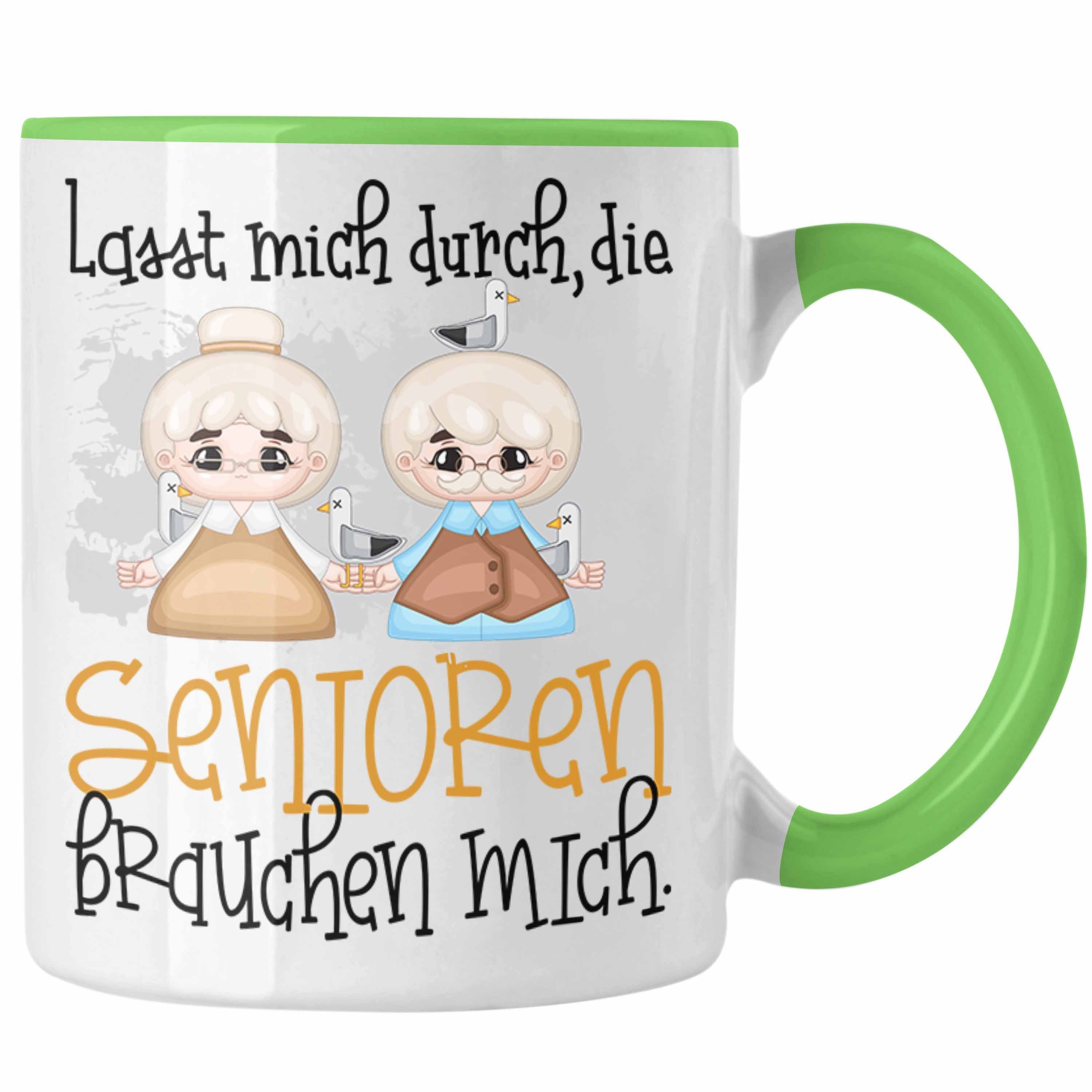 Trendation Tasse Altenpflegerin Altenpfleger Tasse Geschenk Altenpflege Lustiger Spruch Grün