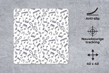 MuchoWow Gaming Mauspad Musiknoten - Muster - Musik (1-St), Mousepad mit Rutschfester Unterseite, Gaming, 40x40 cm, XXL, Großes