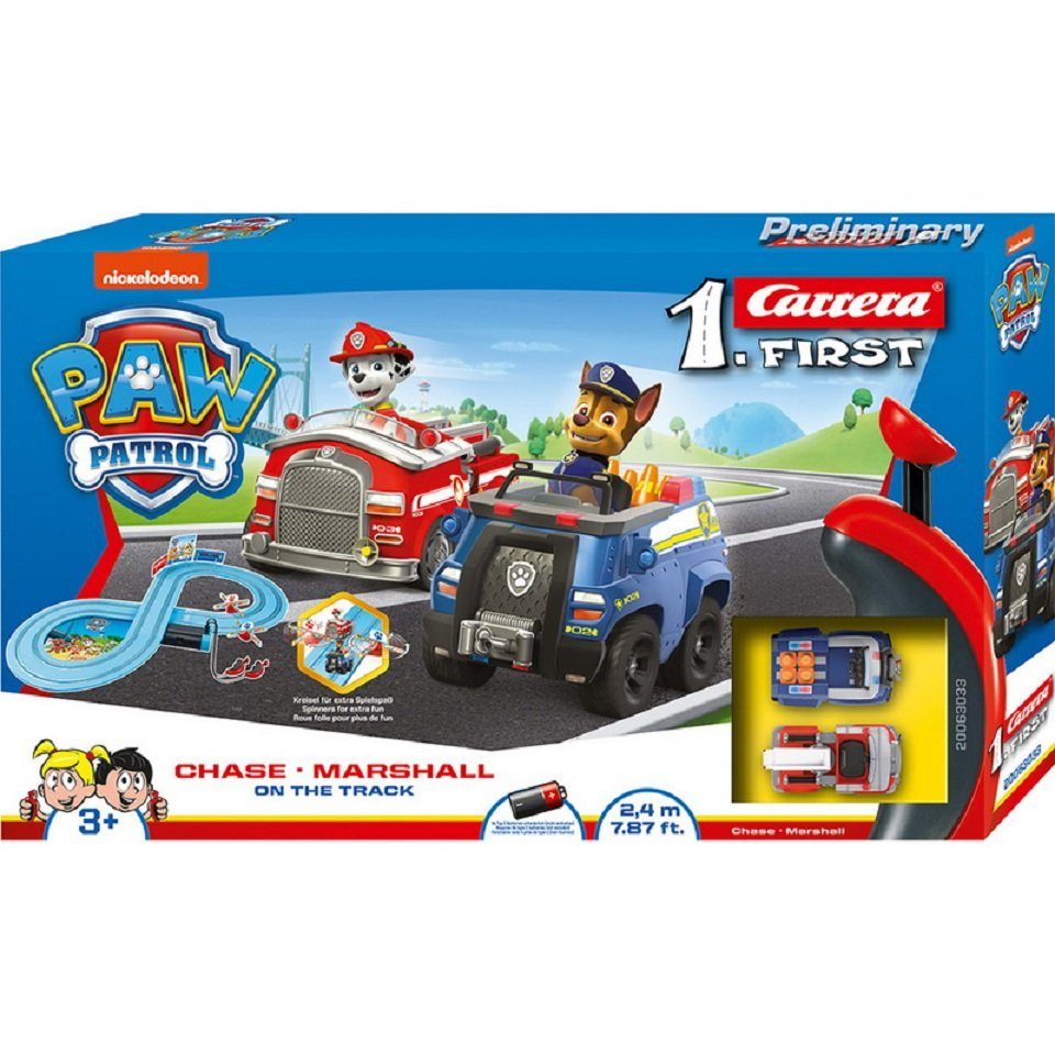 Carrera® Autorennbahn Paw Patrol 240 cm Rennstrecke (Streckenlänge 2,40 m), (1-tlg), 2,4 m Streckenlänge