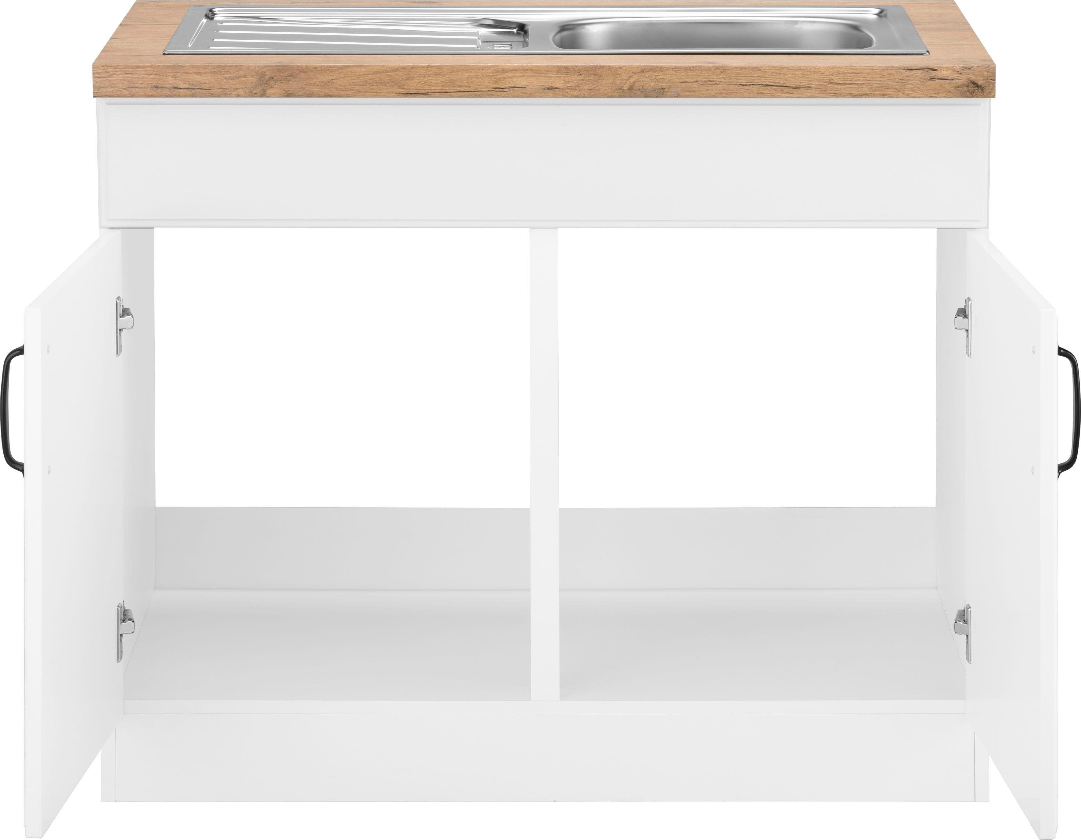 wiho Küchen Spülenschrank Erla 100 cm breit mit Kassettenfront