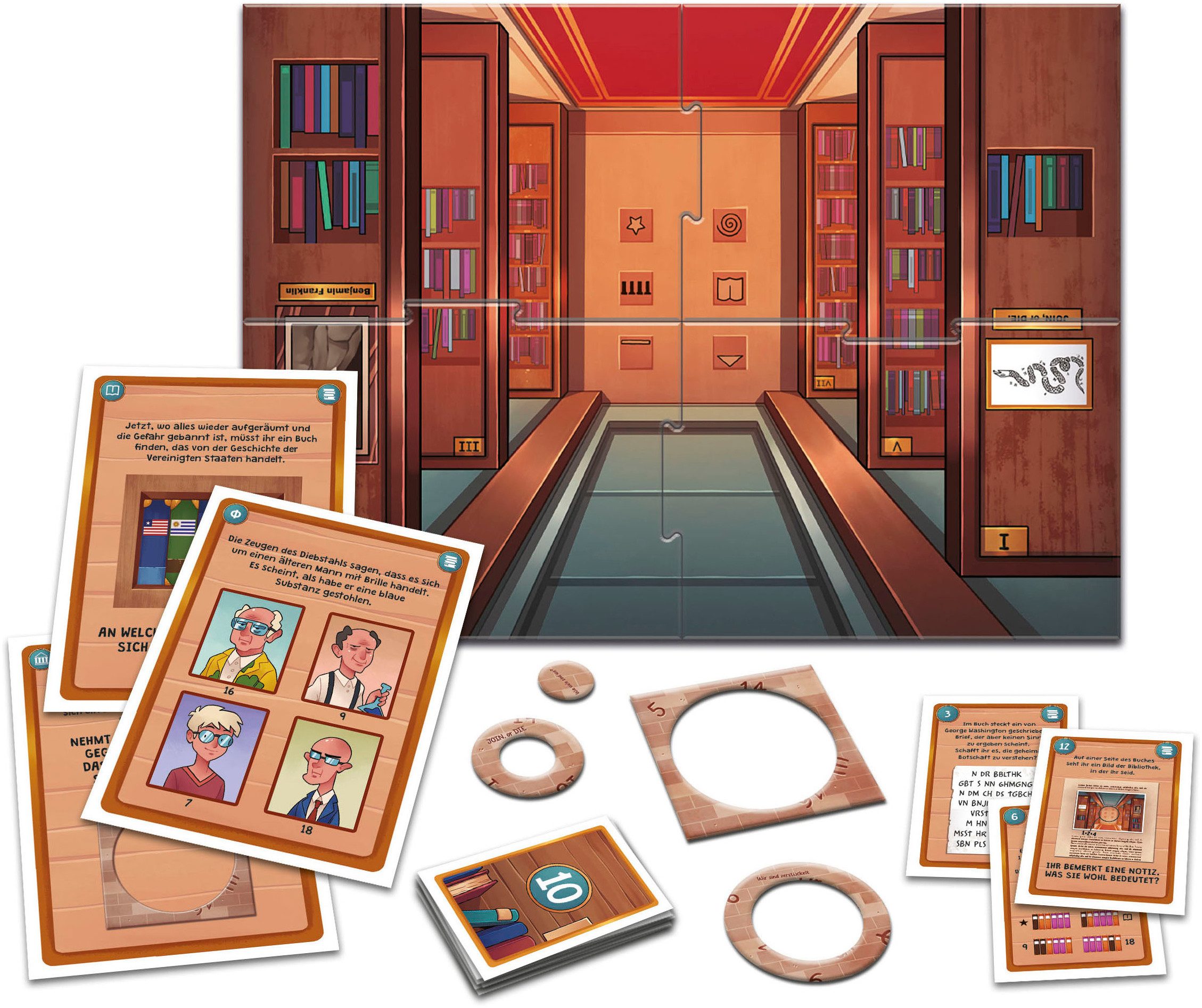 Clementoni® Spiel Galileo Games, Escape Games, Die geheimnisvolle Bibliothek, Made in Europe